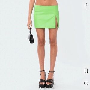 Edikted Faux Leather Low-Rise Micro Skirt